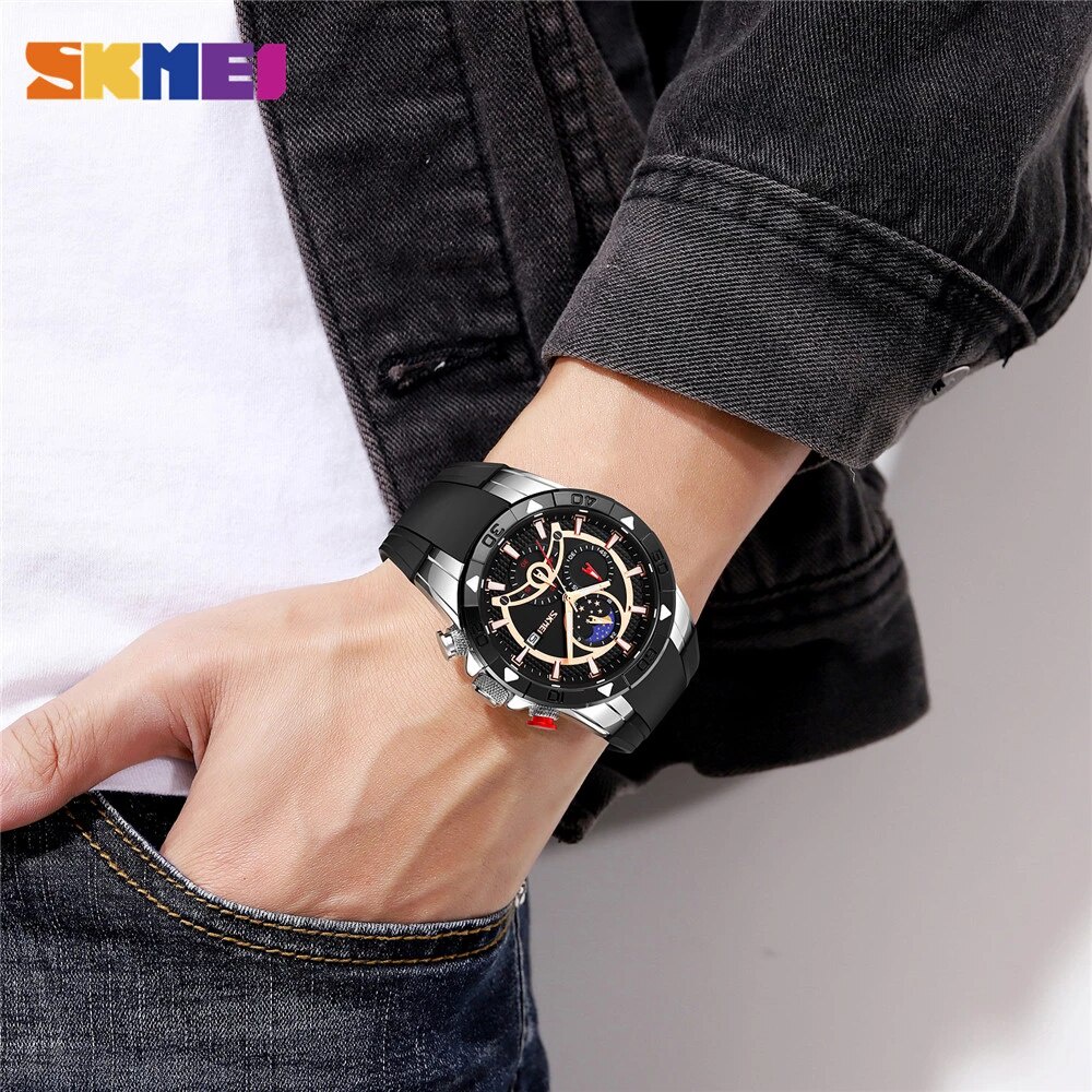 SKMEI 9270 Jam Tangan Pria Analog Chronograph Tali Silicone WATCHKITE WKOS