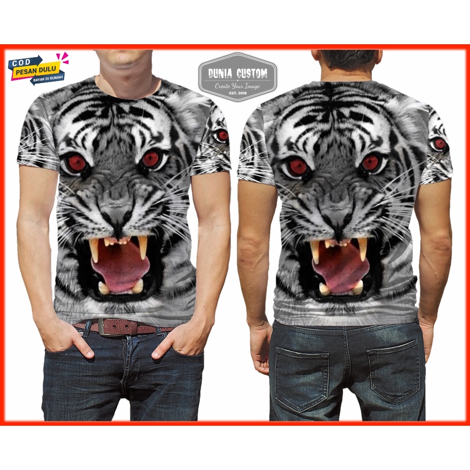 Kaos HARIMAU / Kaos TIGER / Baju MACAN / Kaos Pria HARIMAU Fullprint