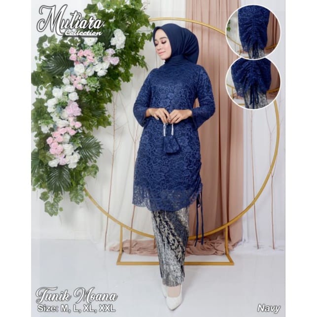 Setelan kebaya tunik mouna//kebaya brokat wisuda//kebaya modern//kebya muslim