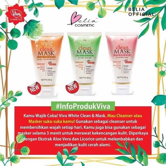 Viva White Clean Mask Refreshner Face Cleanser Masker 50g (VH)