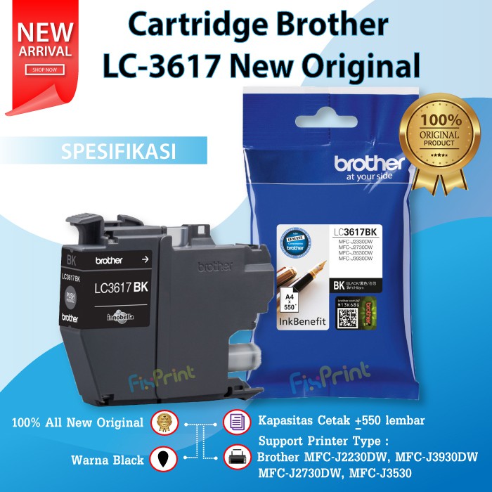 Cartridge Tinta Brother LC3617 LC-3617 Original Ink Printer MFC-J3530DW J2230DW J2730DW J3930DW