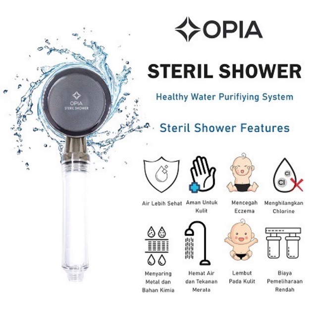 Opia Steril Shower Filter Head Set