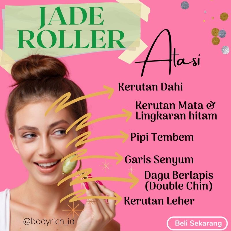 Alat Perawatan Muka Penirus Wajah Jade Roller Massage