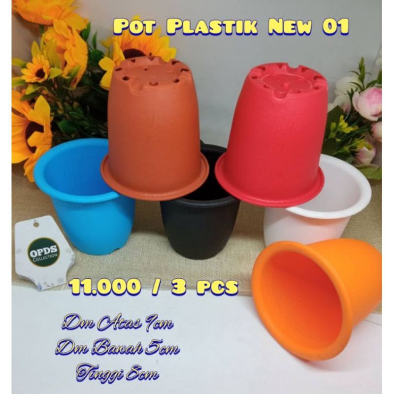 Pot Bunga Warna Warni Vas Bunga Pot Plastik New 01