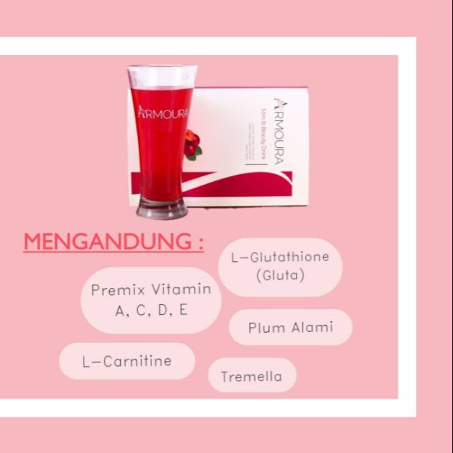 Armoura Beauty Drink Pelangsing Kecantikan Suplemen minuman diet Original Ekstrak Pure Buah Plum