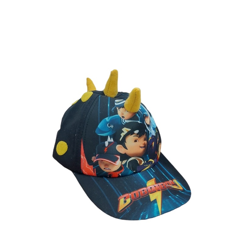 Topi Anak / Balita Print Depan Karakter Kartun Boboiboy Laki Perempuan Usia 1-8 Tahun