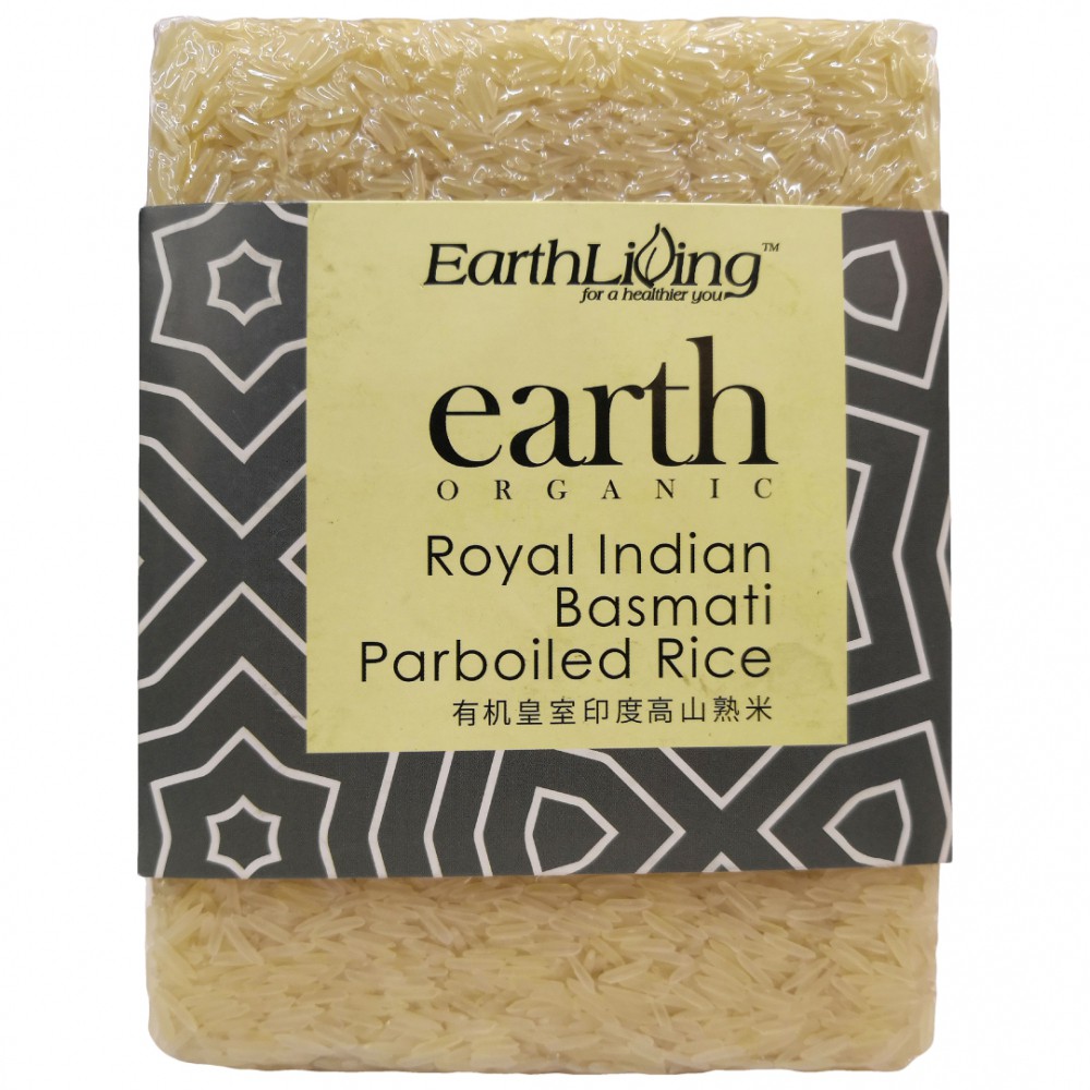 Eart Living Organic Royal Indian Basmati Parboiled Rice 1kg