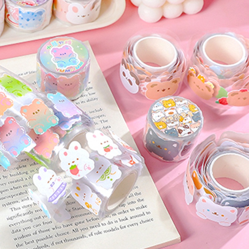 Stiker Tape PVC Anti Air Motif Kartun Lucu Untuk Dekorasi Diary DIY
