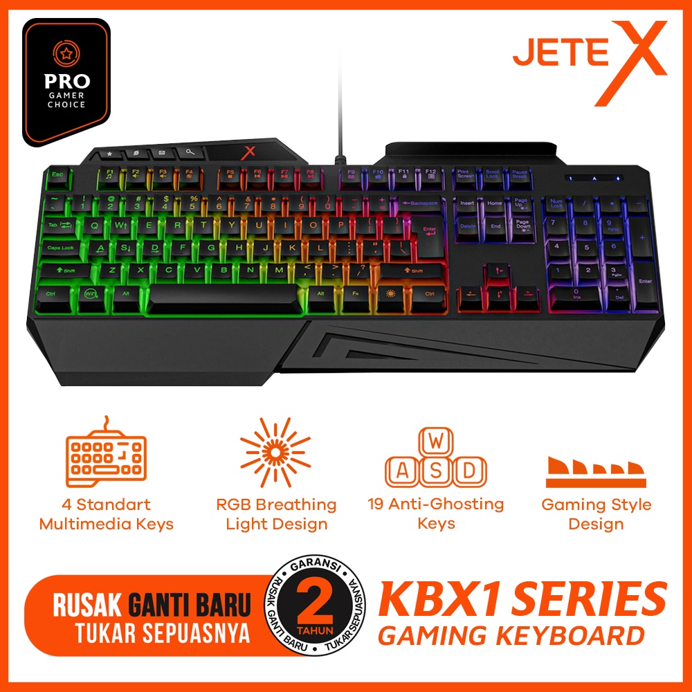 Keyboard Gaming RGB JETE KBX1 - Garansi 2 Tahun