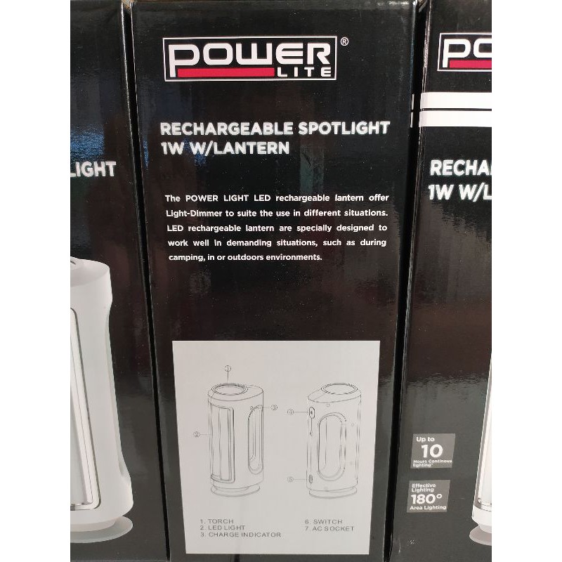 POWERLITE LAMPU DARURAT+SENTER RECHARGEABLE 1W/EMERGENCY LAMP SPOTLIGHT/LAMPU LENTERA/LAMPU KAMPING