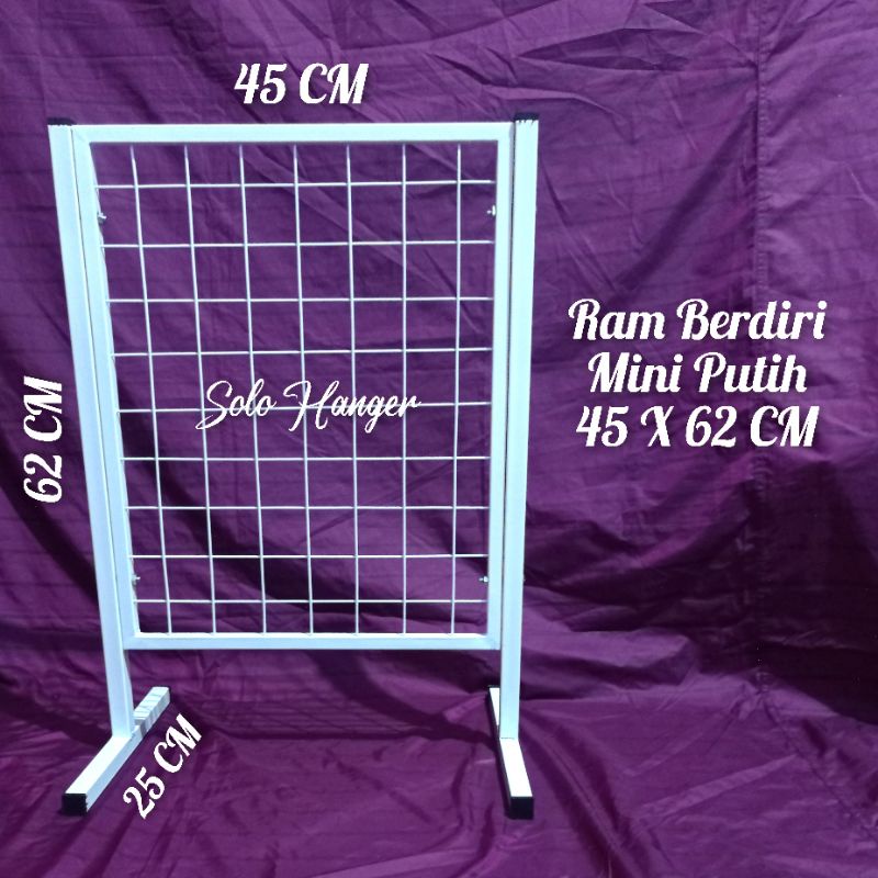 Ram Berdiri Mini Display Meja Etalase Aksesoris 45 x 62 cm Putih