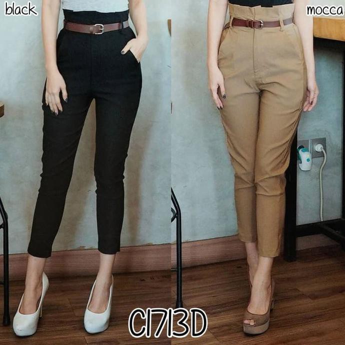 Celana Panjang Wanita - Navy Windastasyastore