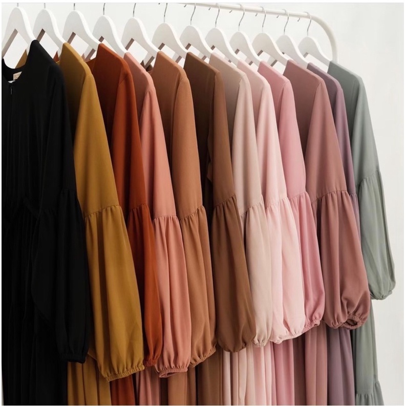 {READY SIAP KIRIM} HAURA DRESS Hijab terpisah By Gerai Aliyah