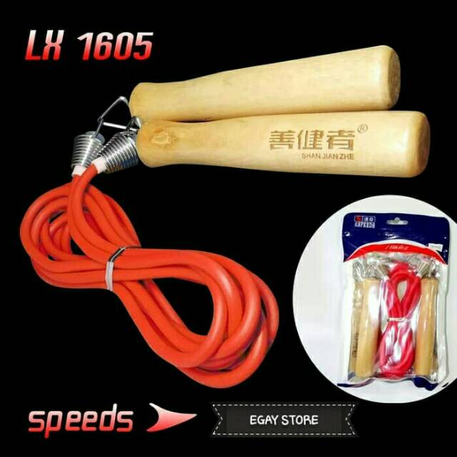 [ALAT OLAHRAGA] Lompat Tali Skipping Jump Rope Gym Fitness Kayu 1605 - Murah Terlaris