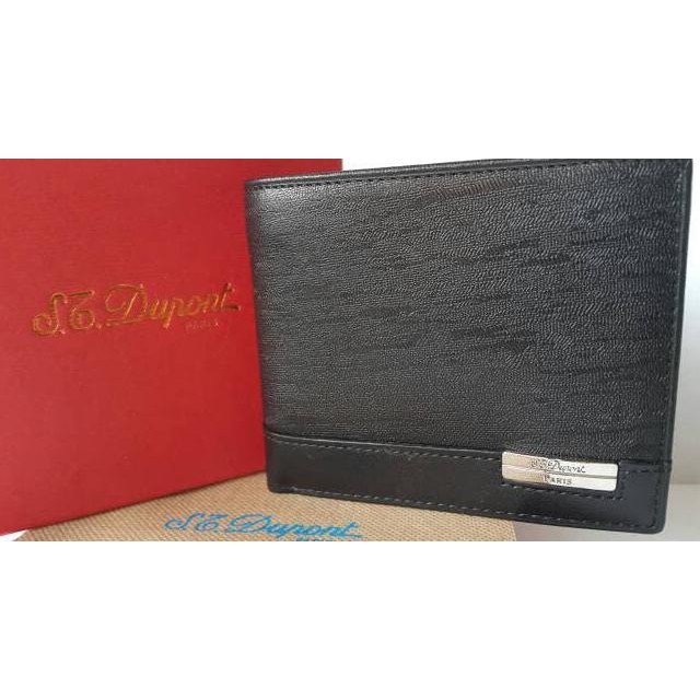 607J Dompet Kulit St .Dupont D1611- 12 Hitam Import Branded Top