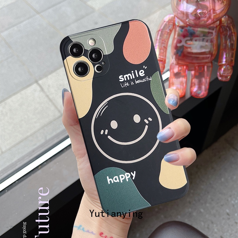 Soft Case Bahan TPU Desain Happy Smiley Untuk Samsung A11 A31 A51 A71 A12 A72 A22 A32 A52S A21S A50 A50S A03S A30S A10S A20S M12 M22 M11