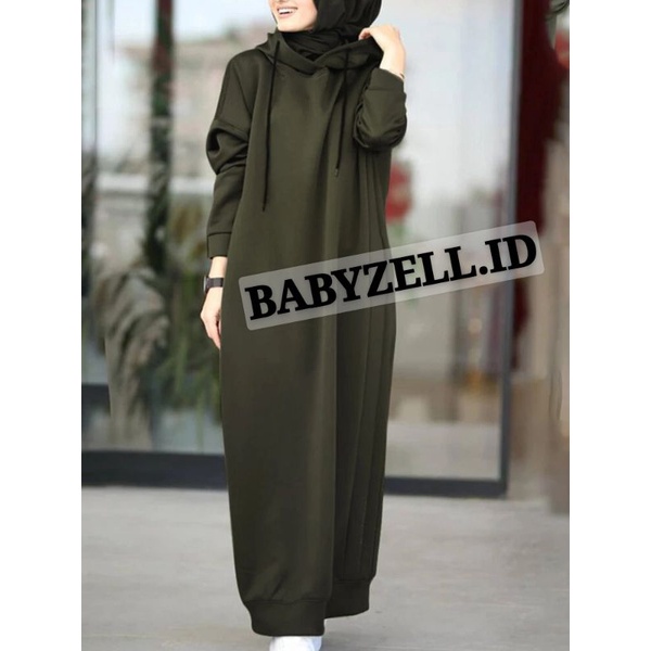 LONG DRESS HOODIE WANITA FASHION HIJAB BIGSIZE DRESS OVERSIZE ALLSIZE S - 5XL