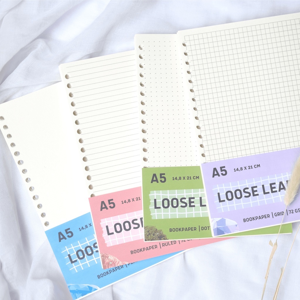 

Loose Leaf A5 Bookpaper Heyano - Refill Binder | Dotted, Ruled, Grid, Plain