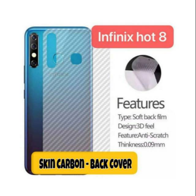 Skin Carbon Infinix Hot 8 Back Skin Handphone Protector (6,52 inch)