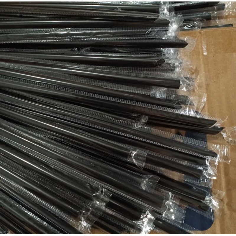 Sedotan Steril Runcing Hitam 6mm 20cm isi 300 pcs