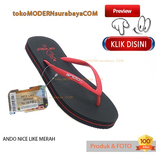 ANDO NICE-LIKE MERAH sandal wanita jepit casual