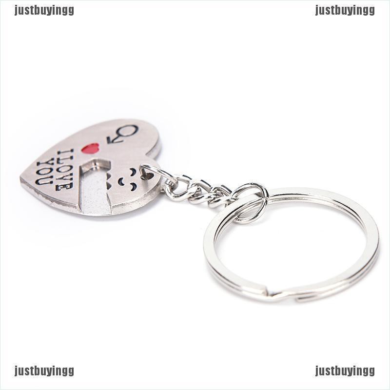 JB✪ 1 Pair I LOVE YOU Letter Keychain Heart Key Ring Souvenirs Valentine's Day Gift