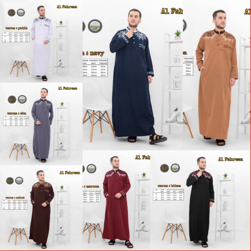 Jubah Pria Al-Fahreza - Jubah Pria Bordir - Jubah Pria Premium - Jubah Pria Terlaris