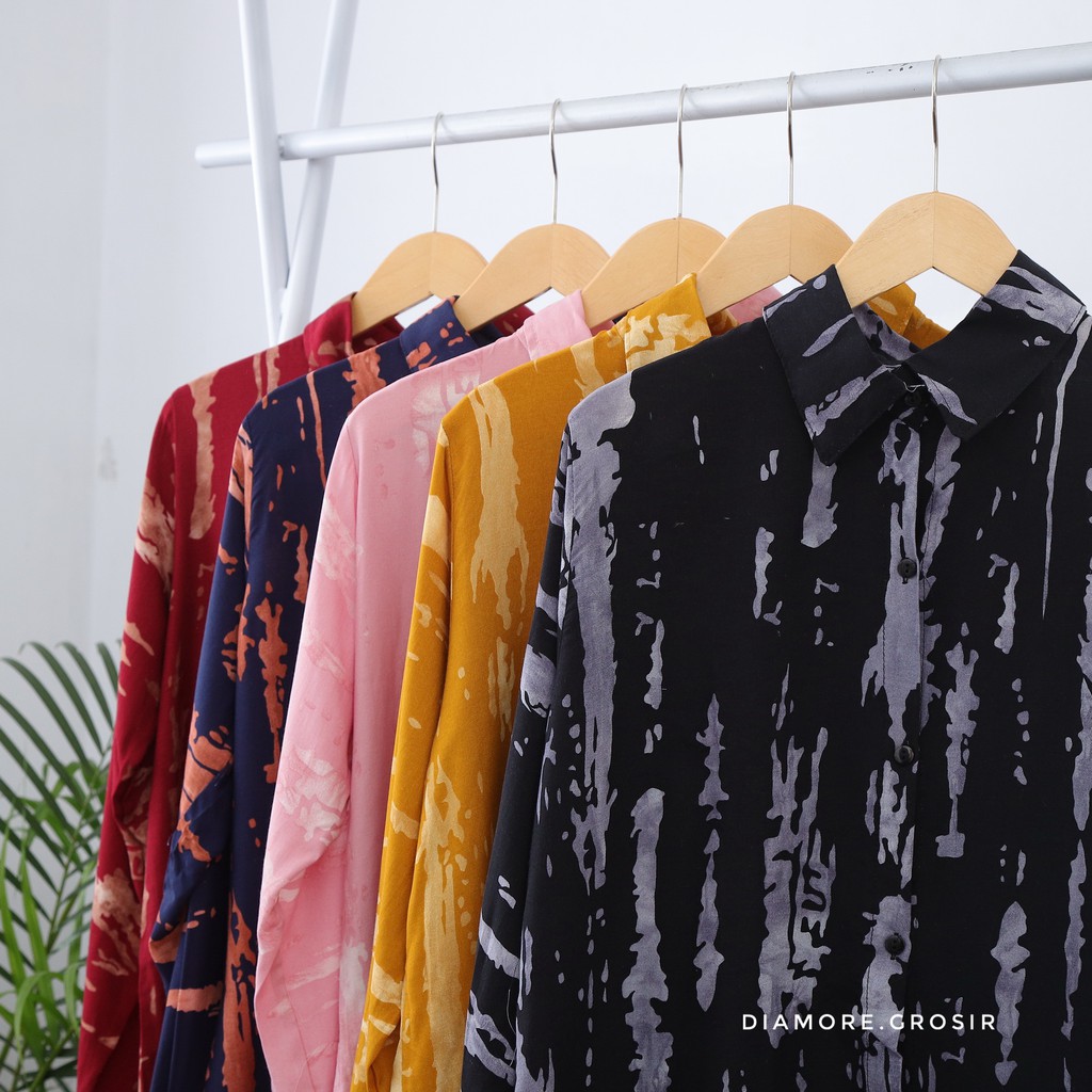 BLOOMS DAILY ONE SET / TIE DYE ONE SET RAYON / STELAN PIYAMA WANITA-3