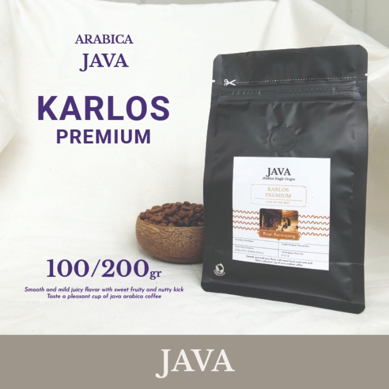

Arabica Java Karlos Premium Kopi Bean, Bubuk 100-200gr