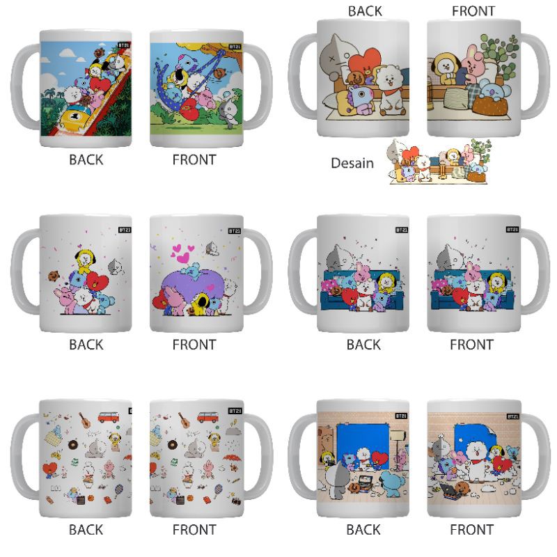 (cod) jual mug BT21 cute mug BTS BE dynamite gelas bt21 baby bt21 mug custom mug lucu ultah BTS kpop