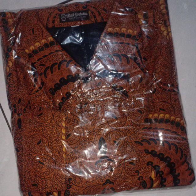 Ekslusif New Kemeja Batik Pria Lengan Panjang Kondangan Nikahan Kantor Reguler Fit