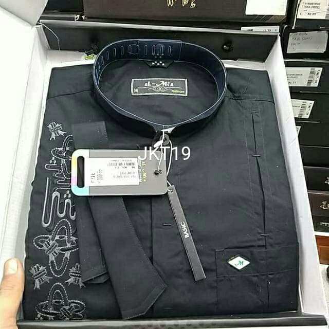 Terlaris Baju Koko Al Mia Platinum Original Lengan Pendek - Putih, S