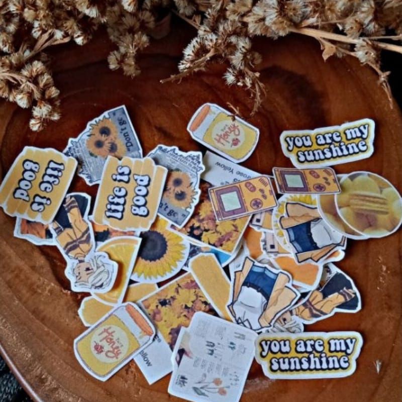 GAEKOPEDIA || NO GLOSSY STIKER TUMBLR AESTHETIC 30-48Pcs STICKER ESTETIK RETRO UNIK-1