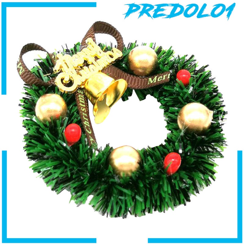 (Predolo1) Miniatur Karangan Bunga Natal Skala 1 / 12 Untuk Dekorasi Rumah Boneka