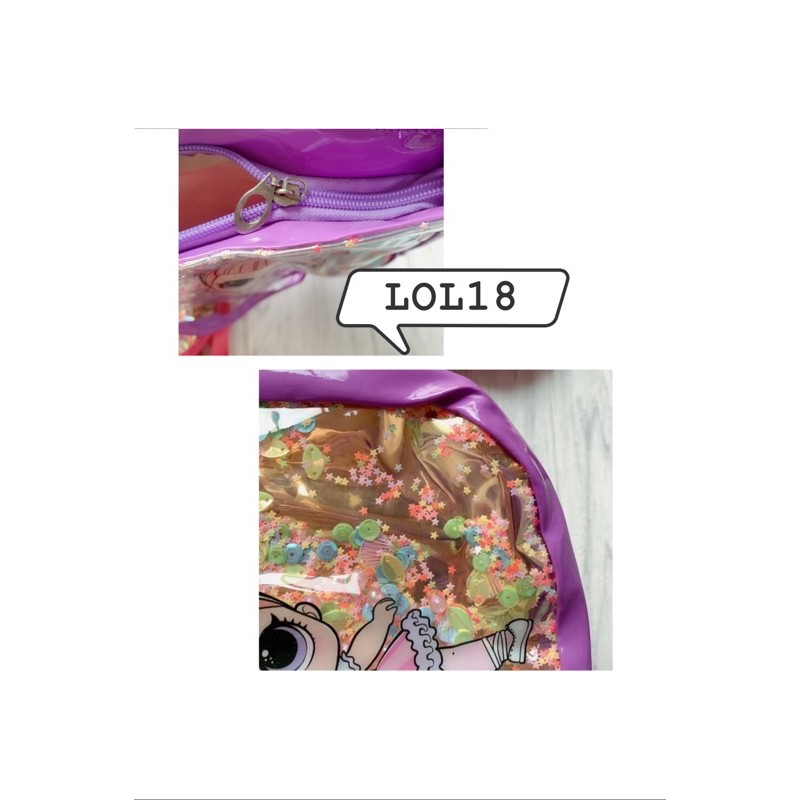 Tas Selempang LOL sequin - LOL2 LOL7 LOL18 hologram laser sling anak perempuan bag mute bolak balik