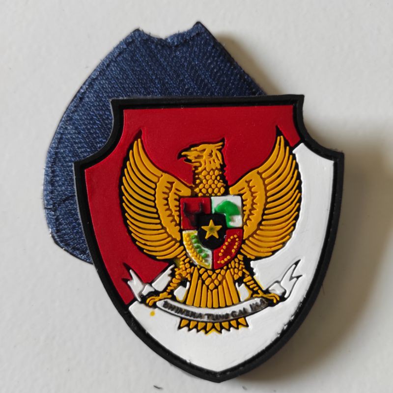 Jual Patch Rubber Logo Garuda Prisai Dasar Merah Putihtempelan Emblem Karet Velcro Indonesia