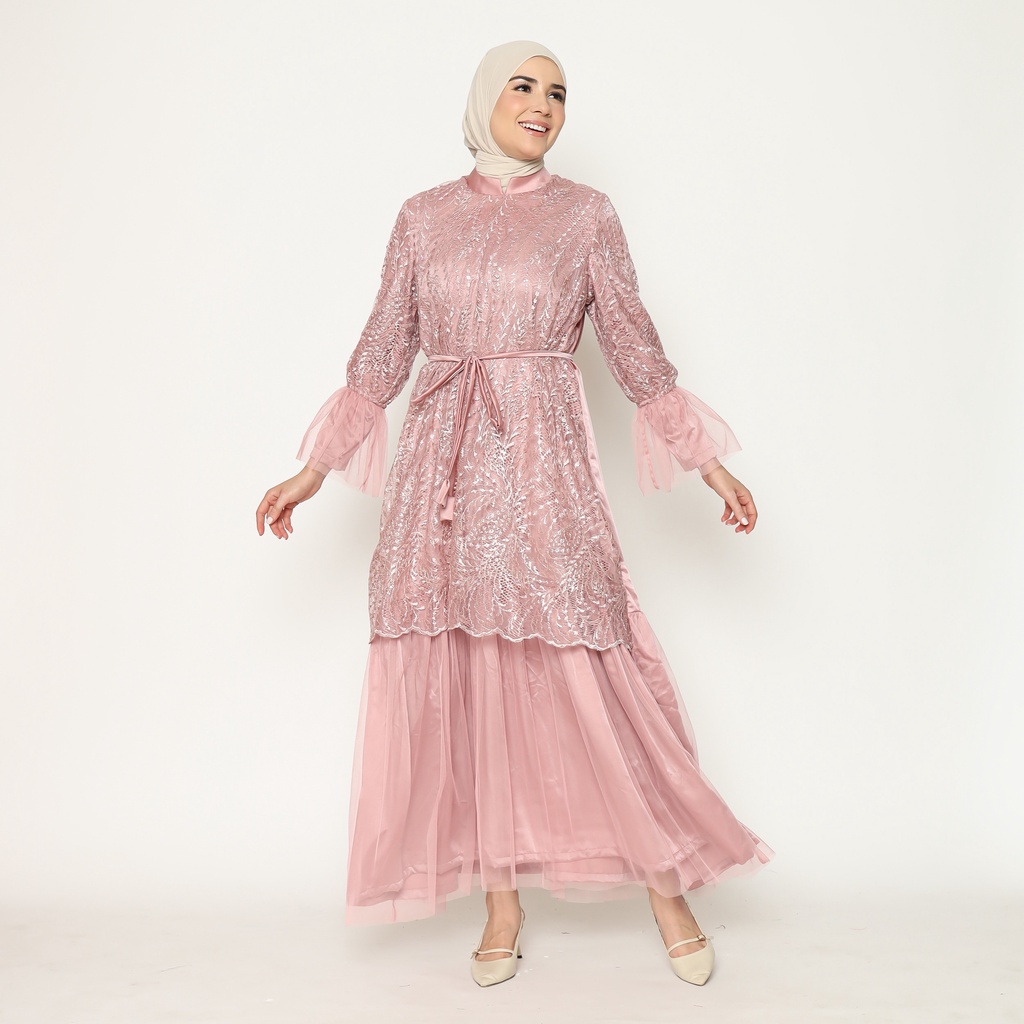 Manama Rosegold Aisyah Dress Brukat Gamis