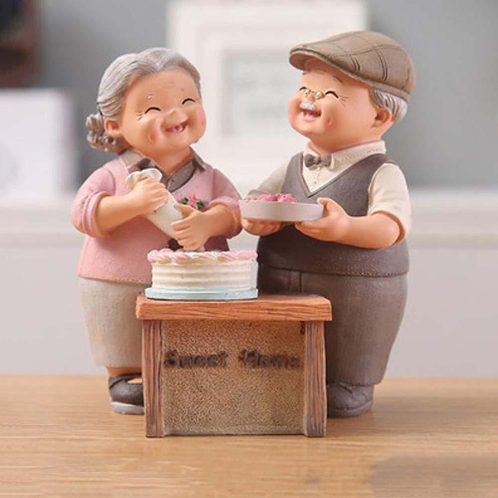 [Elegan] Hadiah Model Kakek Nenek Kreatif DIY Sweety Hiasan Dekorasi Rumah Lovers Figurine