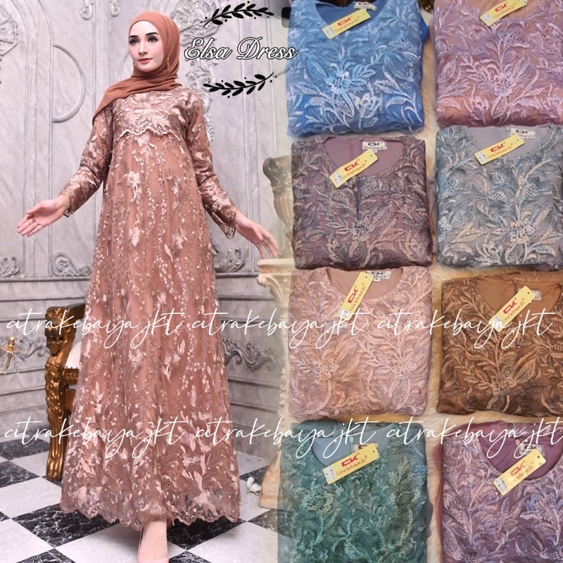 NEW ELSA DRESS/GAMIS TILLE/TILLE BORDIR/DRESS/GAMIS WISUDA/KEBAYA WISUDA/DRESS WISUDA