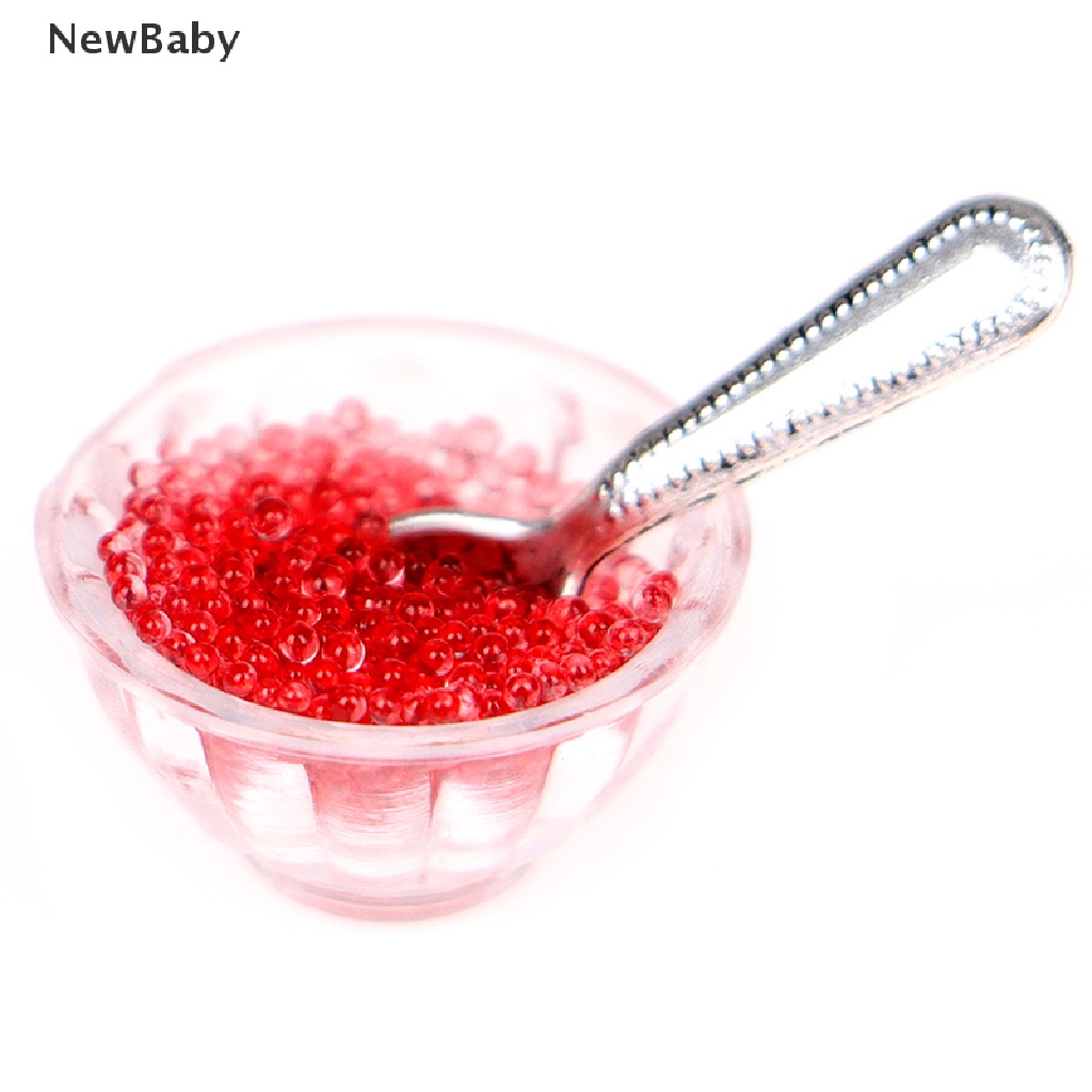 Newbaby 1 Set Mainan Miniatur Mangkuk Caviar + Sendok + Nampan Gaya Jepang Untuk Aksesoris Rumah Boneka 1: 12