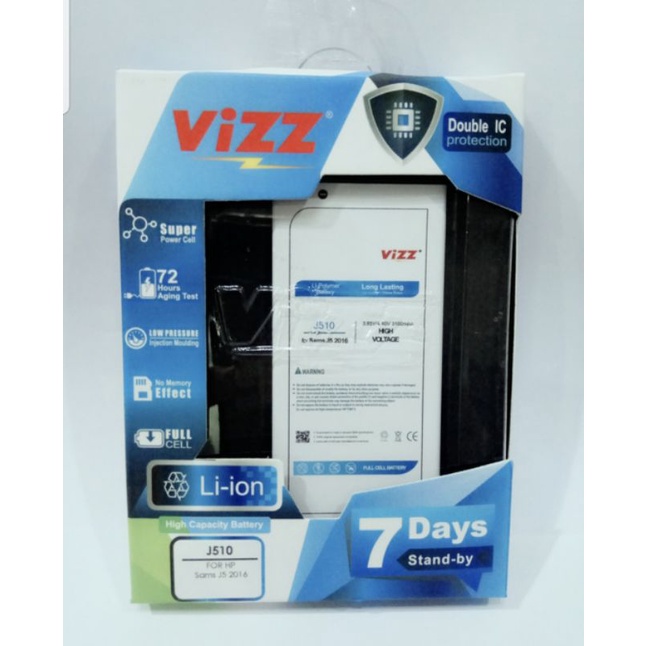 Baterai batre double power Vizz samsung J510 j5 2016