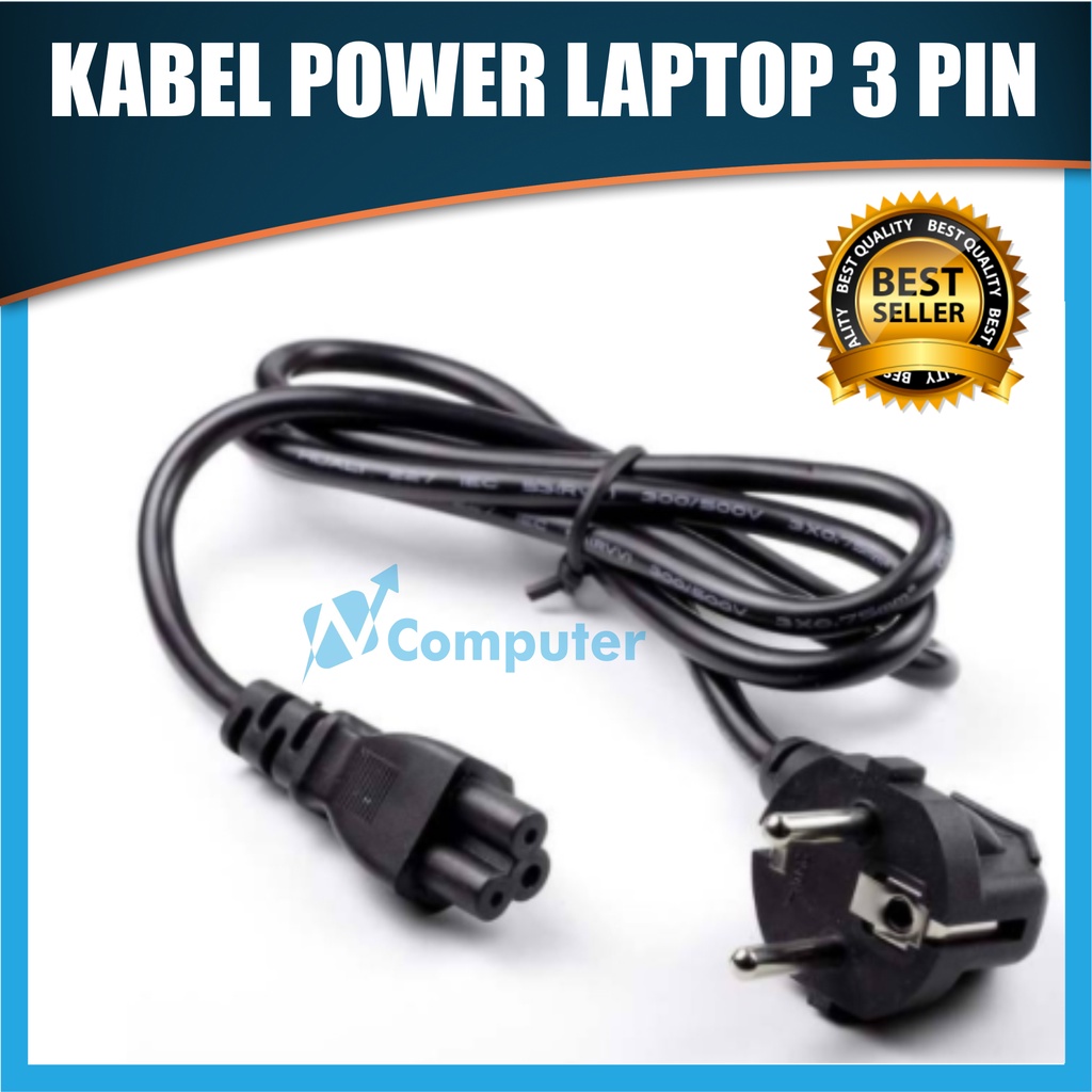 Kabel power adaptor laptop panjang 2M 3 lubang Kabel Tebal