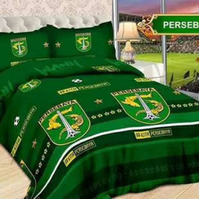 SPREI / SPRAI KASUR MOTIF BOLA PERSEBAYA WANI BONEK