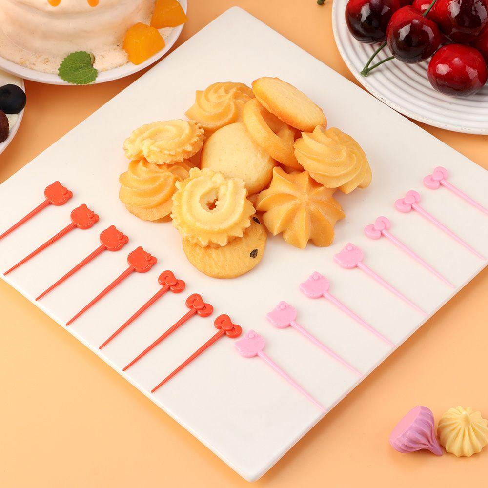 8pcs Garpu Buah Desain Bunga Untuk Dekorasi Makan Siang Anak