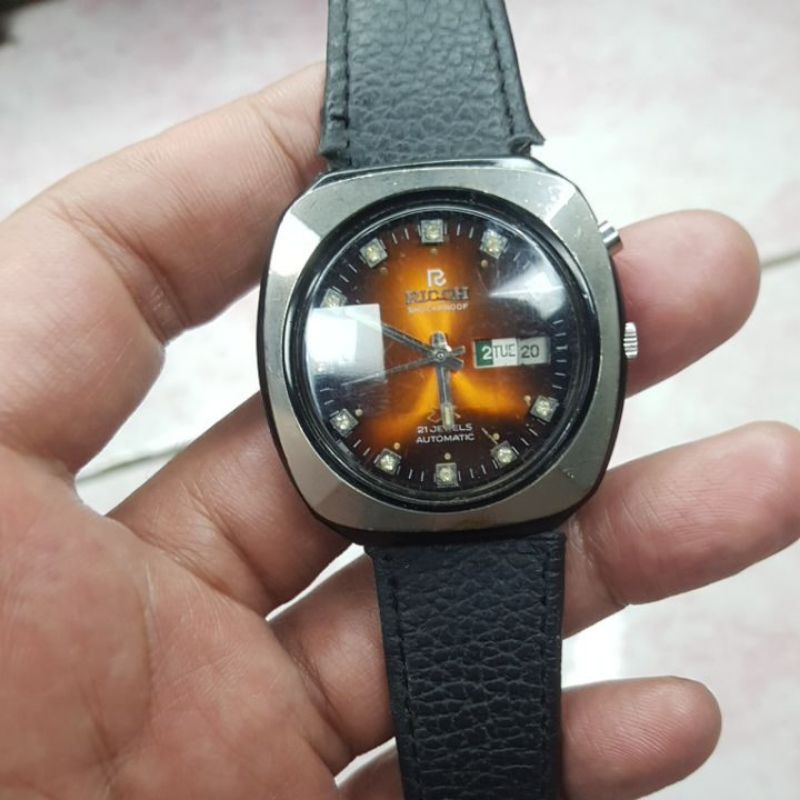 jam tangan ricoh automatic original pria antik jadul kaca cutting