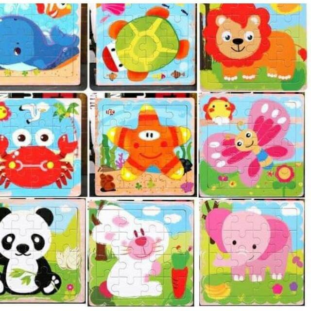 Mainan Edukasi Puzzle Kayu 16 keping / Jigsaw Puzzle 16 Pcs