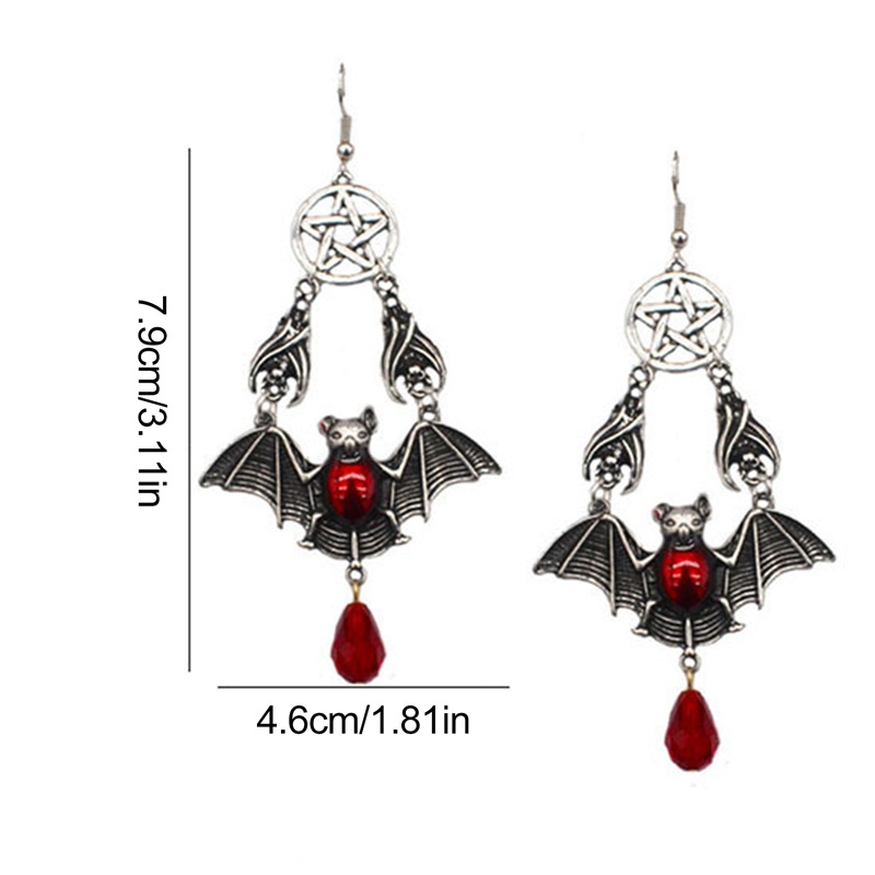 Anting Tusuk Gantung Wanita Desain Kelelawar Vampire Gaya Perancis / Punk / Gothic / Casual Untuk Pesta