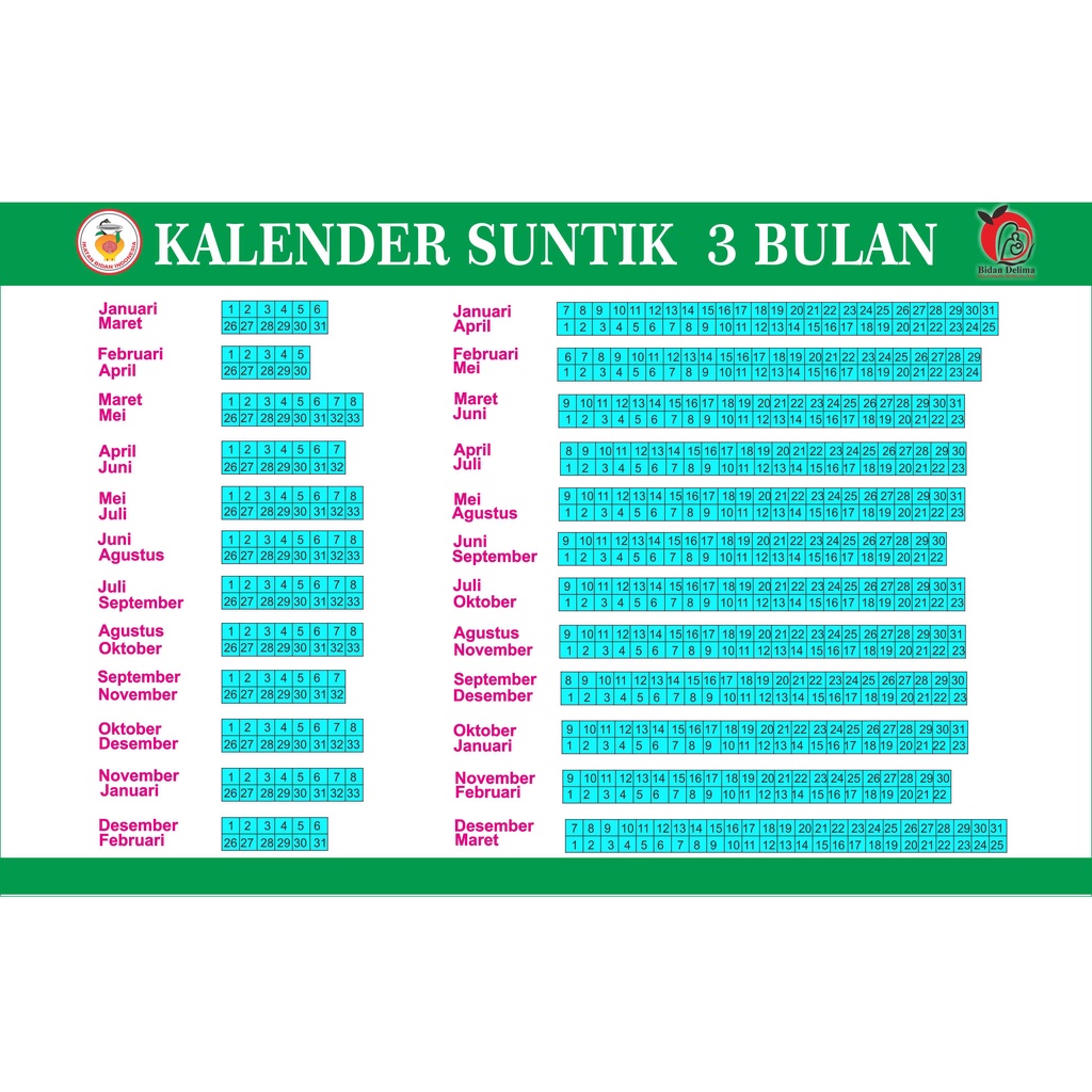 Jual Kalender Kb 3 Bulan Ukuran F4 Shopee Indonesia