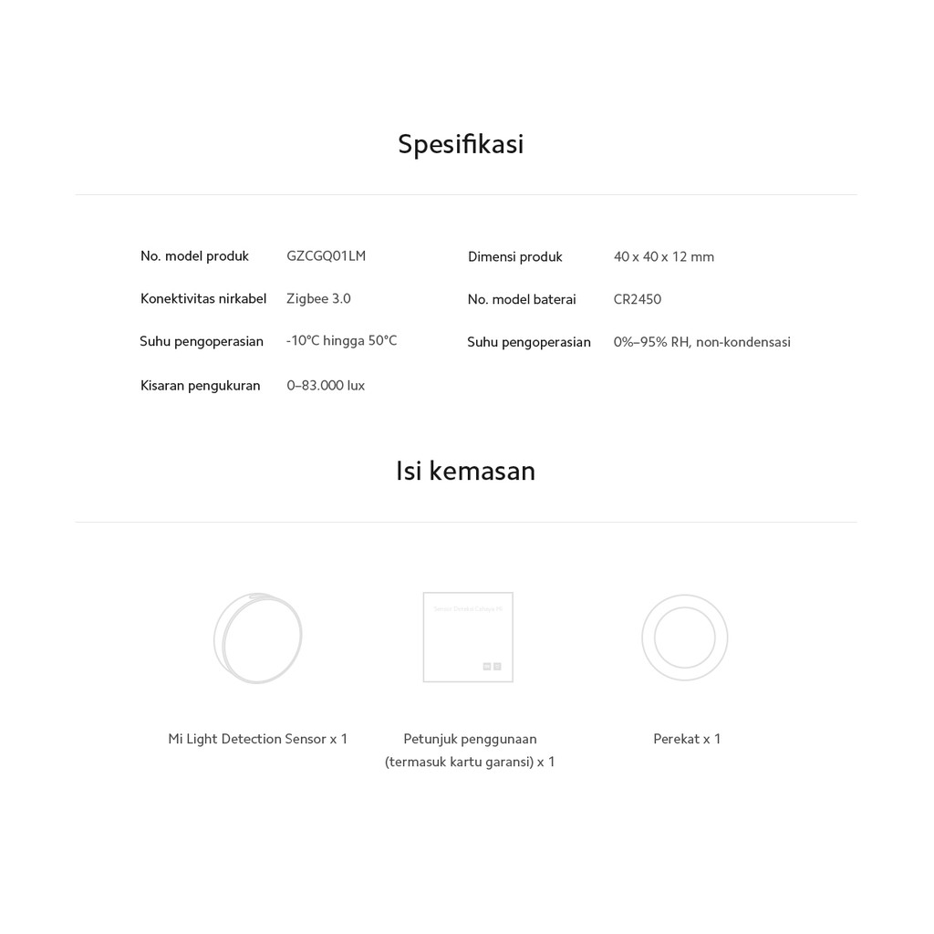 XIAOMI MI LIGHT DETECTION SENSOR SENSITIVITAS TINGGI RENTANG PENGUKURAN LEBAR KONEKTIVITAS PINTAR