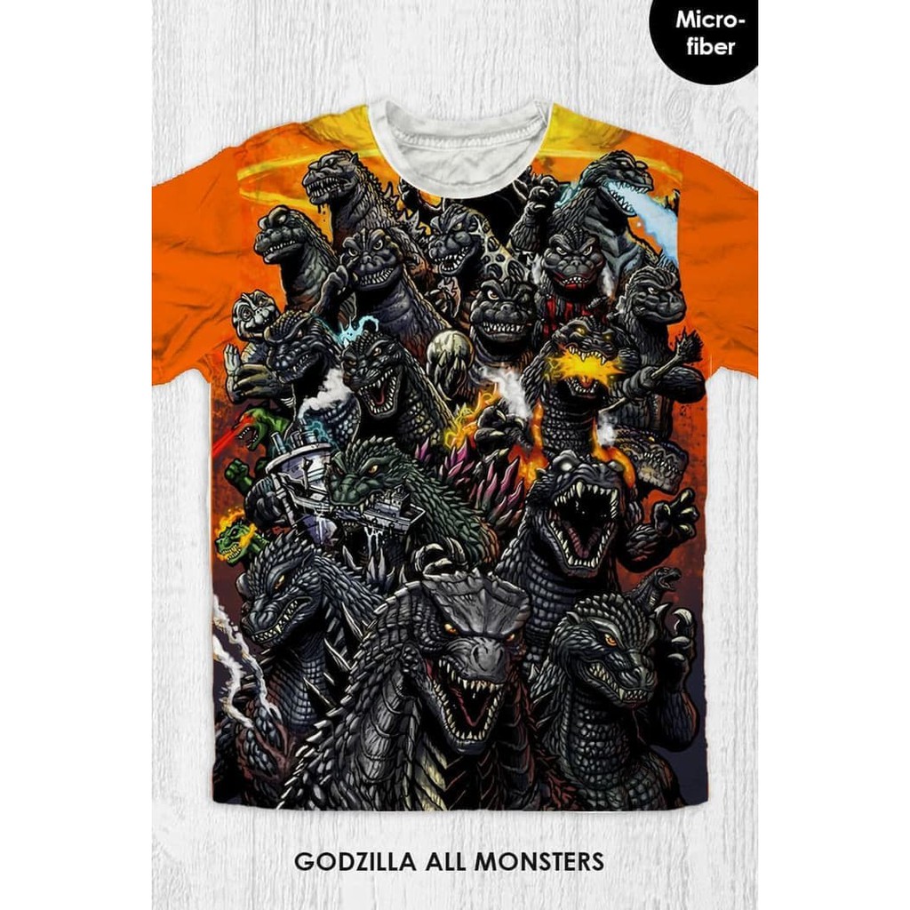 Baju Kaos Anak & Dewasa Godzilla - Godzilla All Monsters